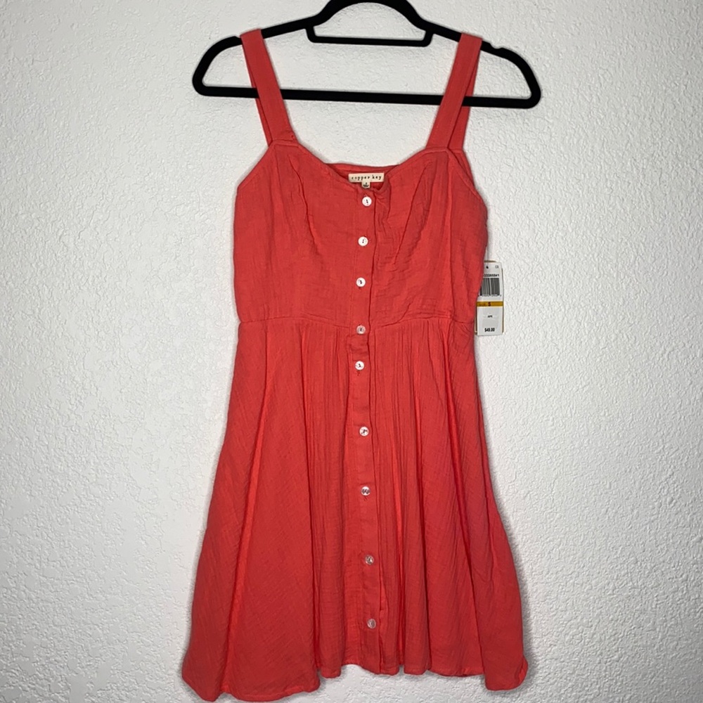 Copper Key Button Down Dress     C